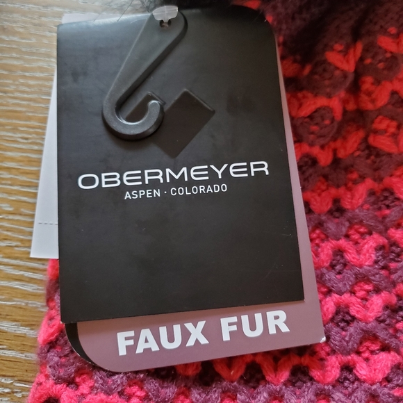 Obermeyer faux fur pom beanie hat pink - Picture 6 of 8